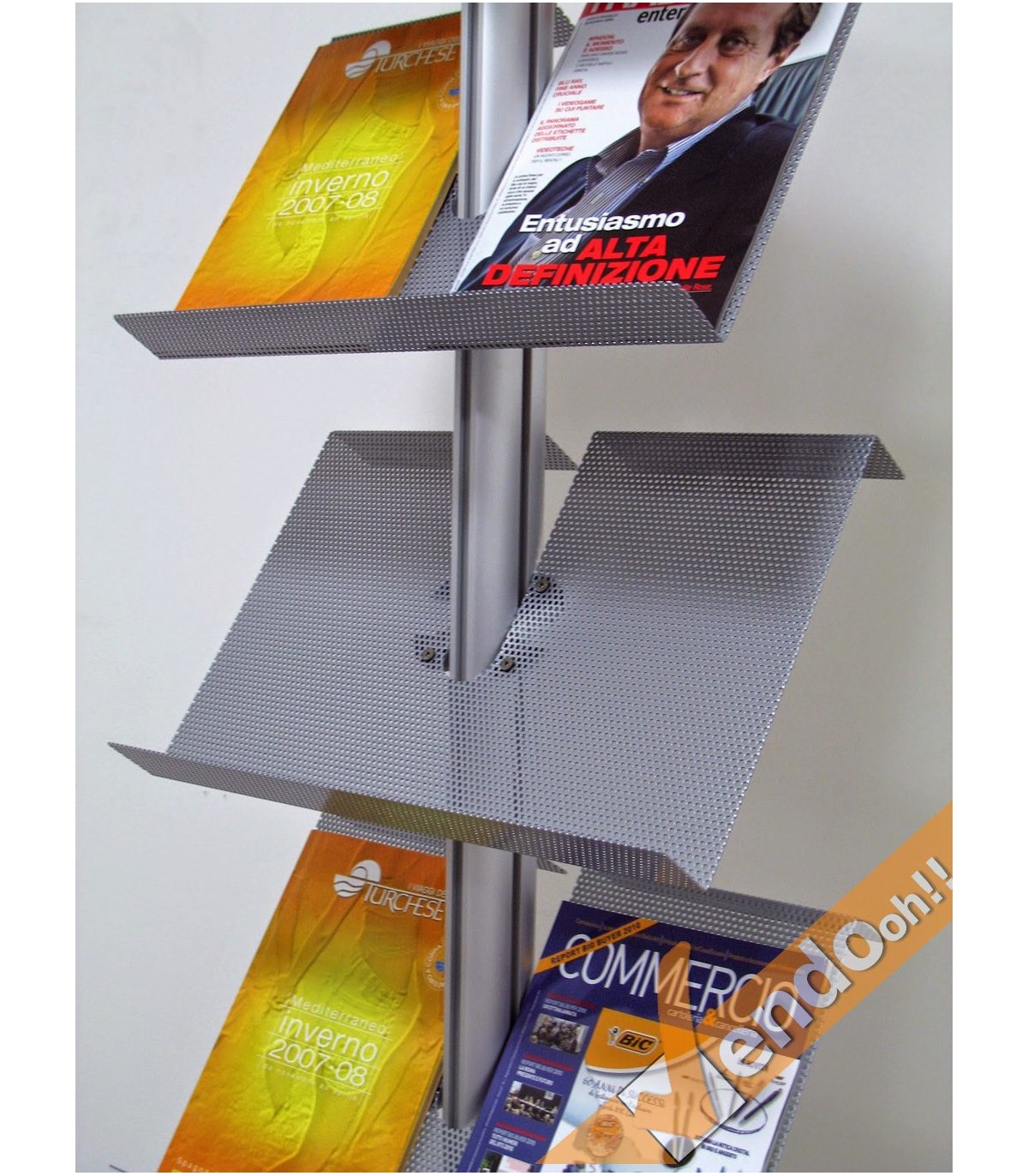 RIPIANO IN METALLO ESPOSITORE PUBBLICITARIO DA PAVIMENTO A PIANTANA ALMA020/R1