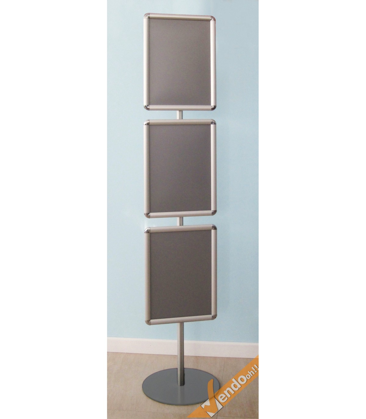 ESPOSITORE CAVALLETTO PUBBLICITARIO A PIANTANA INSEGNA 3 CORNICI A3 ESPOSITIVE