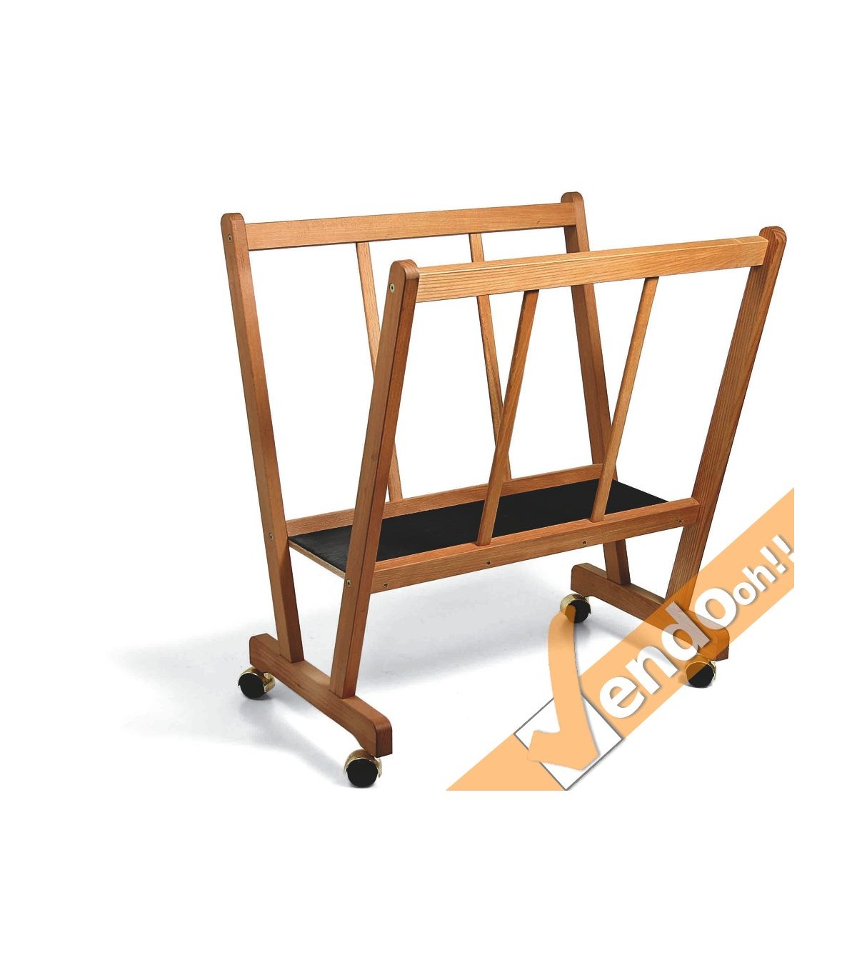 PORTA TELE QUADRI DISEGNI BLOCCHI CARTELLLE RIVISTE IN LEGNO CON RUOTEIWPC-70