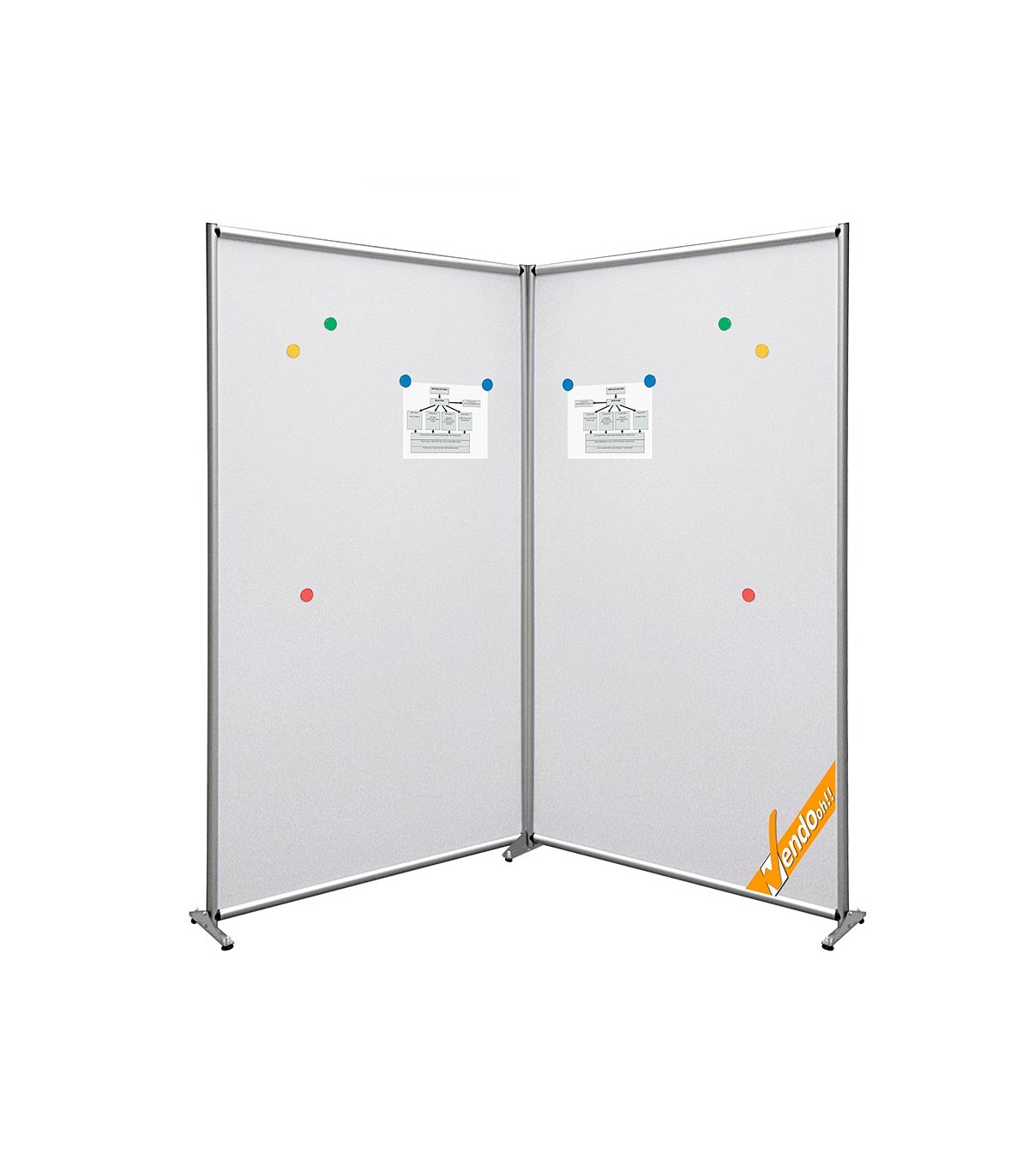 DOPPIA PARETE DIVISORIA IN LAVAGNA MAGNETICA CON O SENZA RUOTE WHL910-DOPPIO