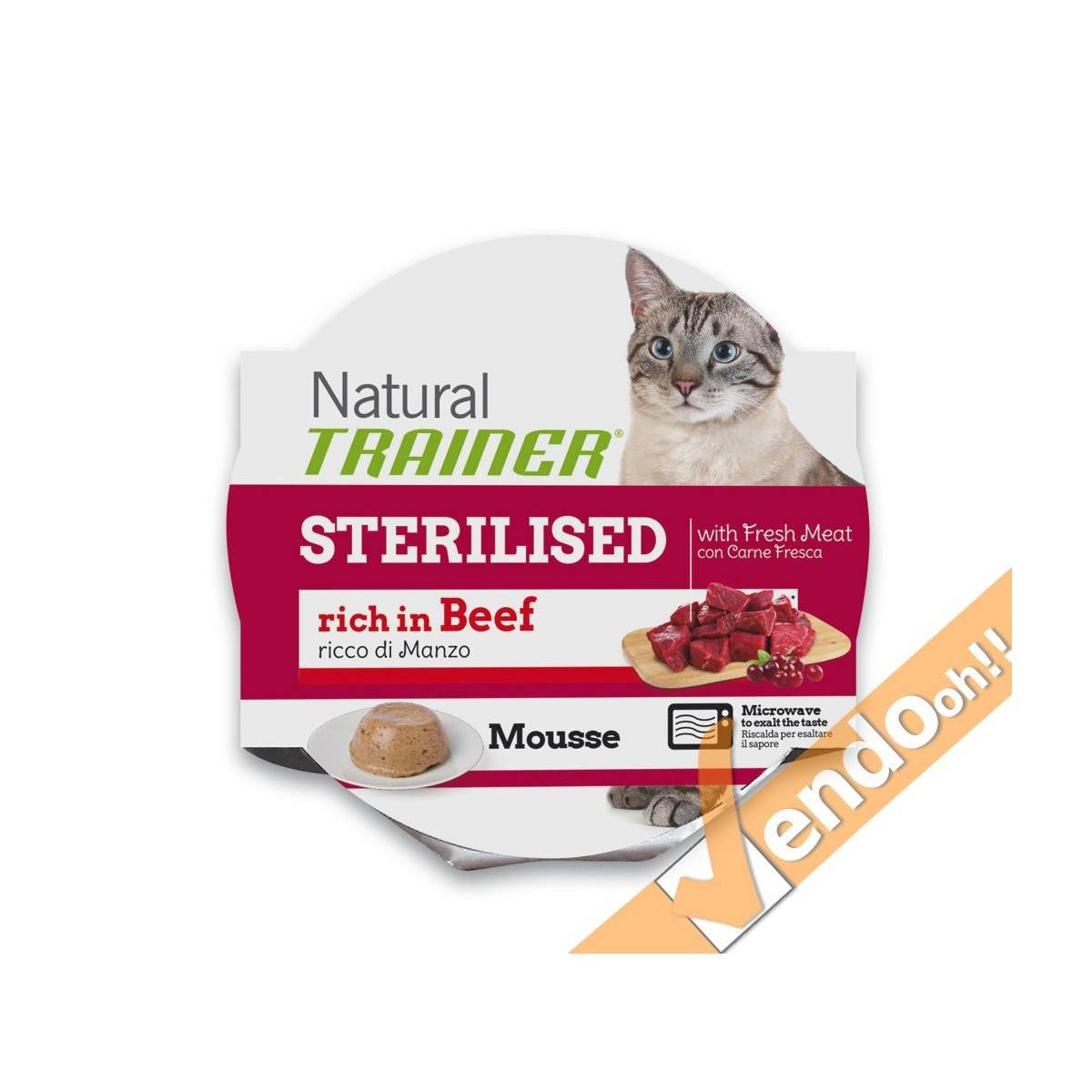 10 PZ MOUSSE ALIMENTO UMIDO CIBO GATTI STERILIZZATI CON CARNE RICCA DI MANZO 10 PZ MOUSSE ALIMENTO UMIDO CIBO GATTI STERILIZZATI CON CARNE RICCA DI MANZO