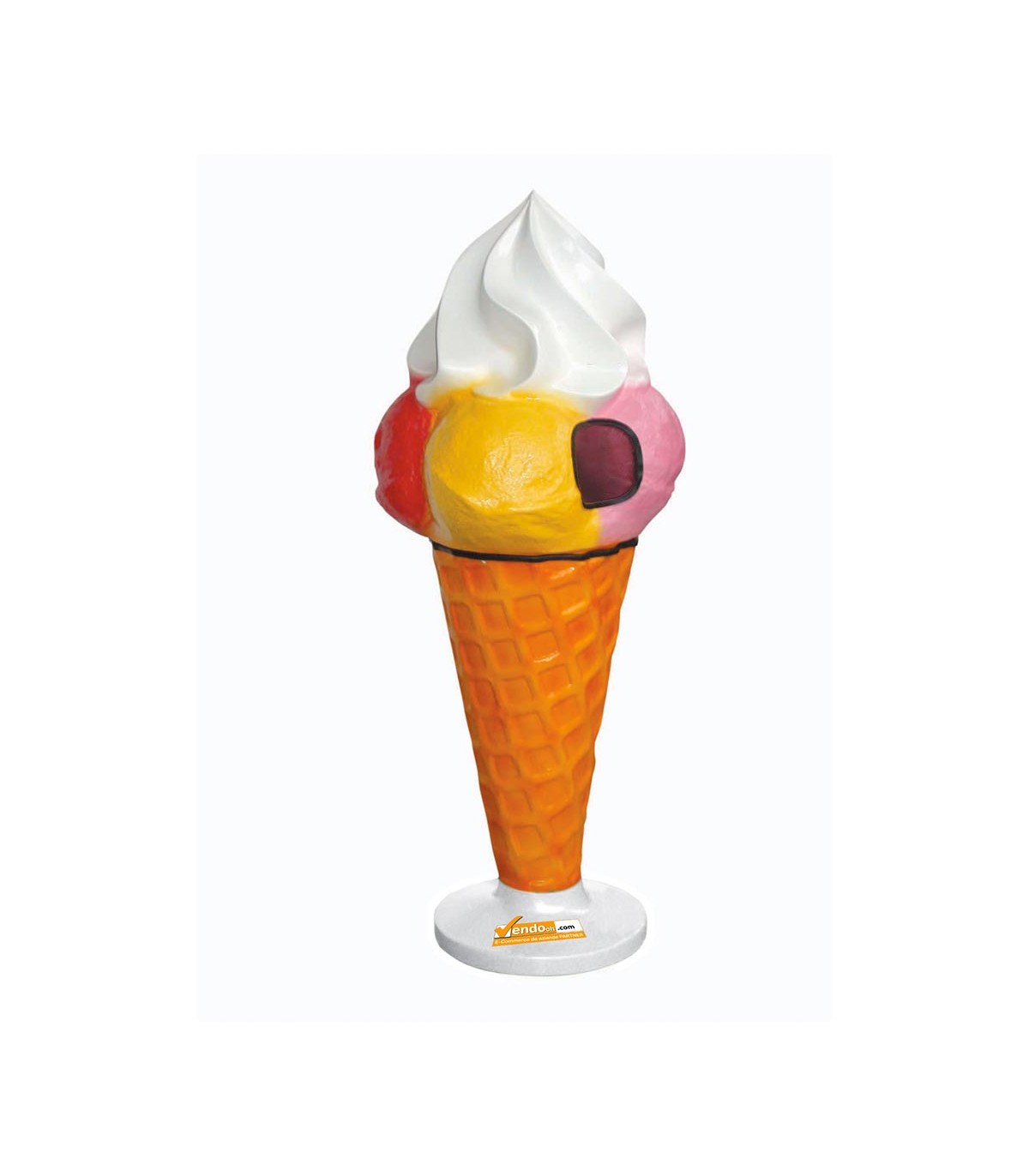 CONO GELATO GIAGANTE PER GELATERIE CON CESTO CESTINO PATTUMIERA PORTA RIFIUTI