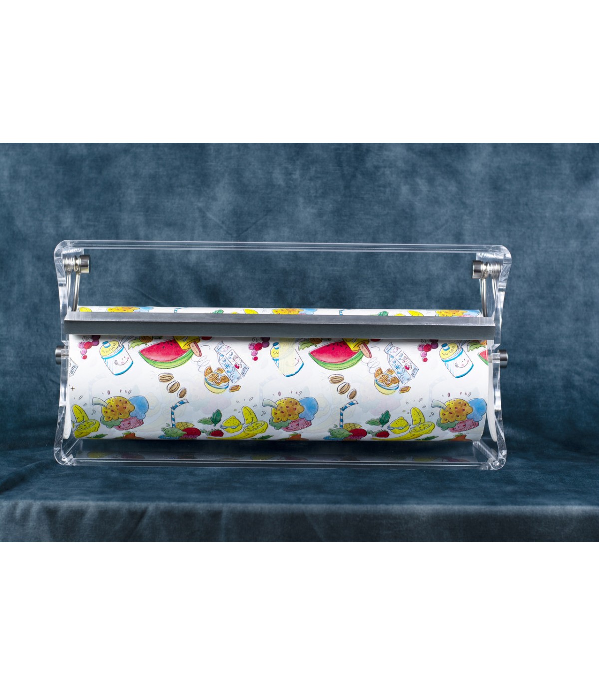 PORTAROTOLO PORTA ROTOLO CARTA DA BANCO IN PLEXIGLASS PER GELATERIA PASTICCERIA