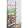 ESPOSITORE PUBBLICITARIO PORTA BANNER BANDIERA VERTICALE BIFACCIALE DA PAVIMENTO