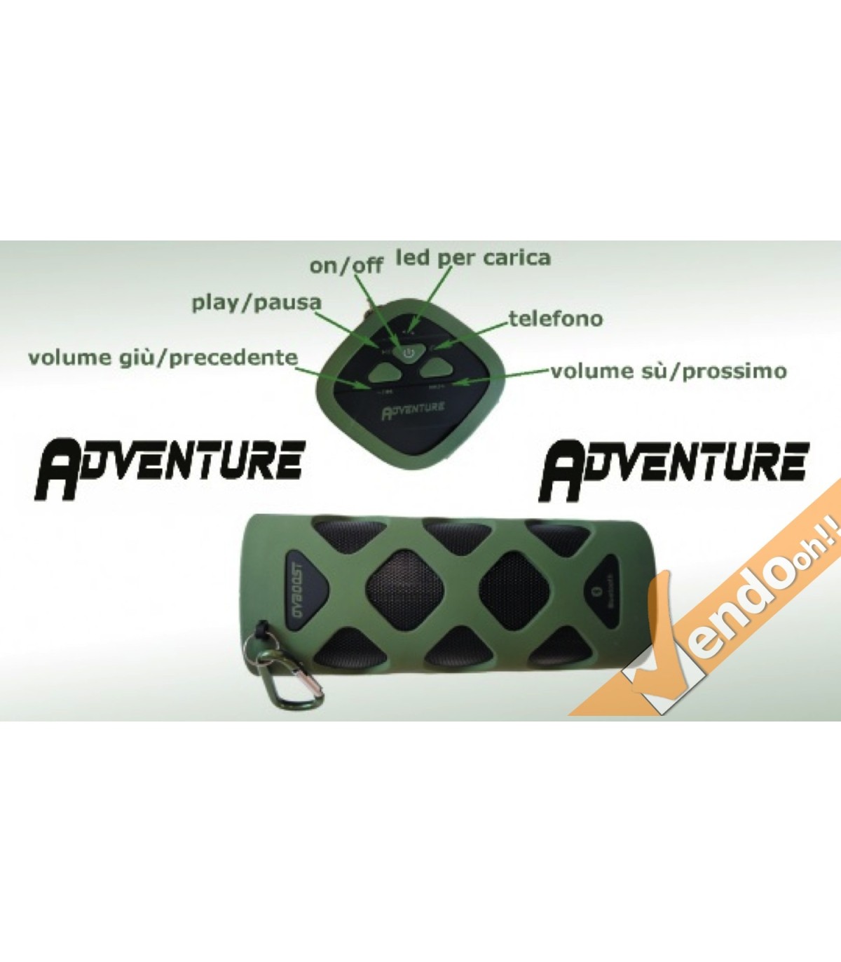 SPEAKER CASSA PORTATILE BLUETOOTH VIVAVOCE SMARTPHONETABLET WATERPROOF WIRELESS