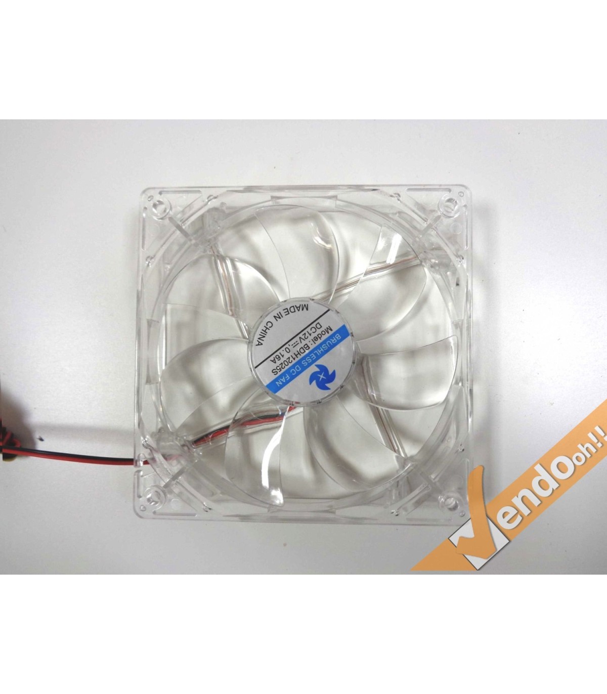 VENTOLA DI RAFFREDDAMENTO COMPUTER PC FAN 80X80 MM 12V TRASPARENTE LUCE BLU 4PIN