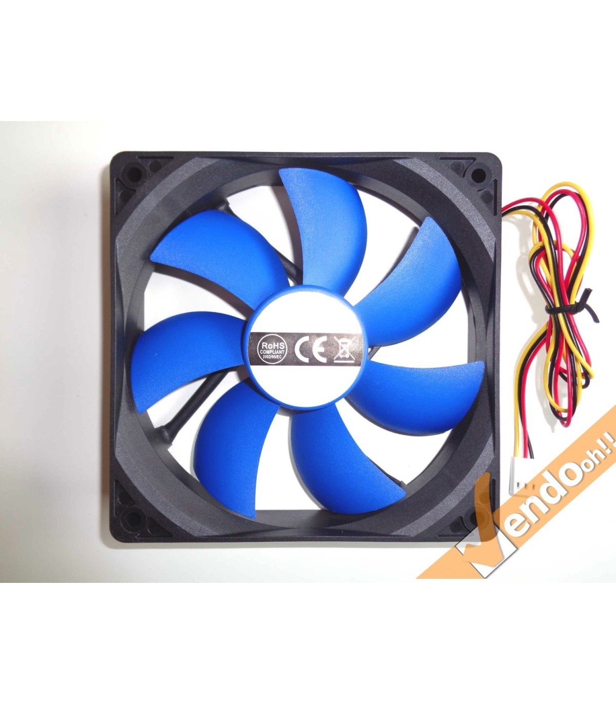 VENTOLA DI RAFFREDDAMENTO PER COMPUTER CASE PC FAN 12X12 CM 3 PIN 12 VOLT BLU