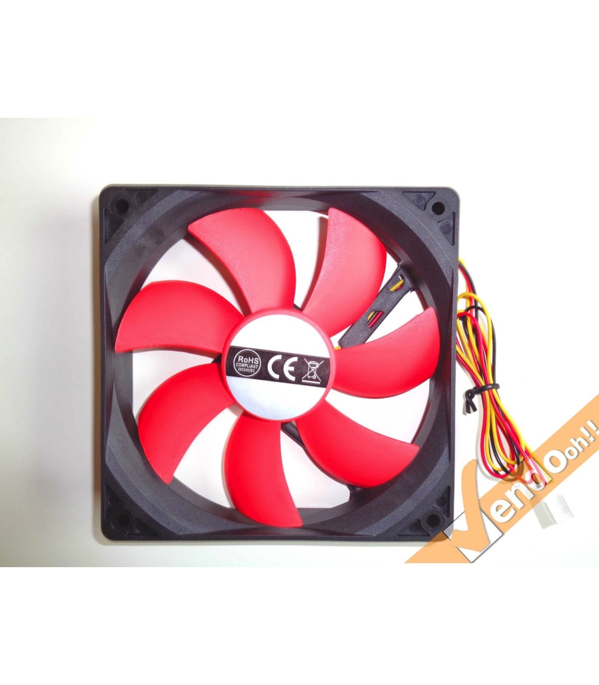 VENTOLA DI RAFFREDDAMENTO PER COMPUTER CASE PC FAN 12X12 CM 3 PIN 12 VOLT ROSSA