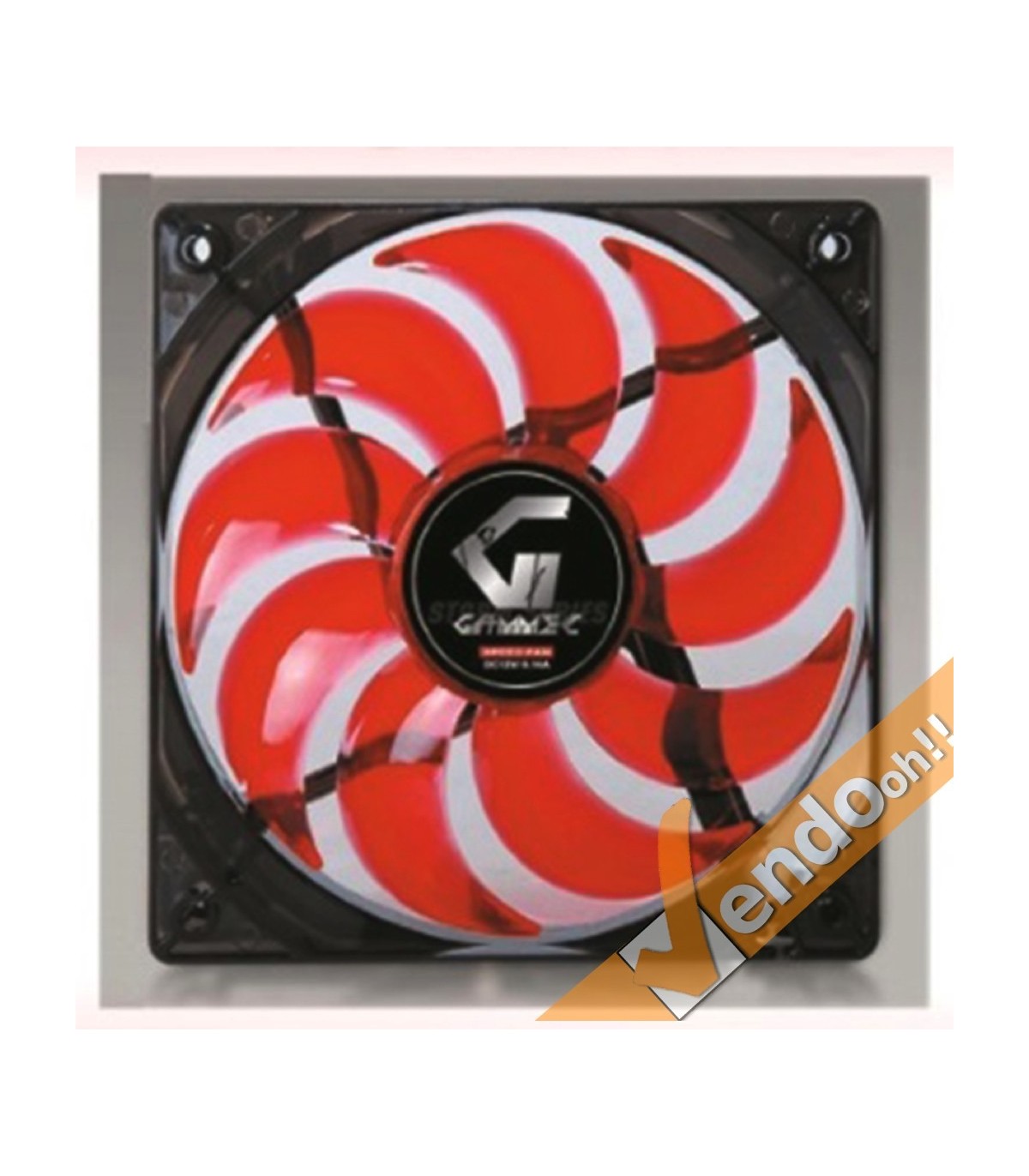 VENTOLA RAFFREDDAMENTO COMPUTER COLORATA CON LUCE ROSSA PC FAN 12X12 CM 3+4 PIN