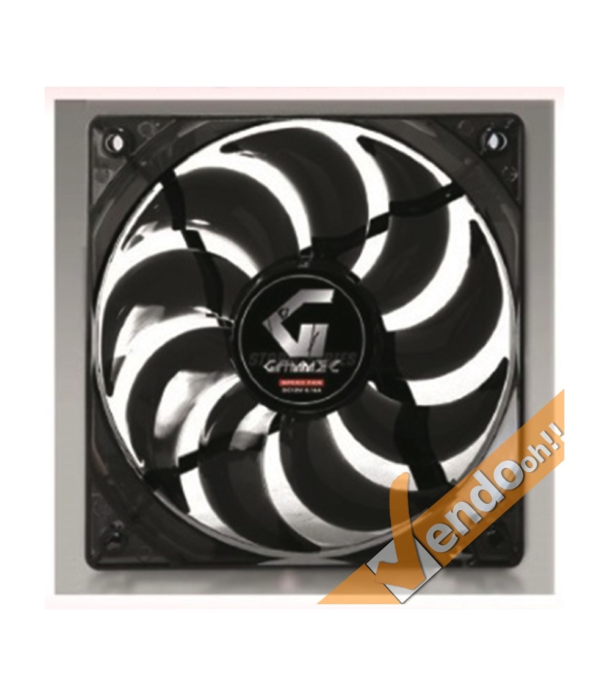 VENTOLA RAFFREDDAMENTO COMPUTER COLORATA NERA LUCE GIALLA PC FAN 12X12 CM 3+4PIN