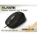 MOUSE MAUSE A FILO USB 4 TASTI COLORATO NERO OPACO GOMMATO PUNTATORE LASER