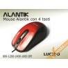 MOUSE MAUSE A FILO USB 4 TASTI COLORATO ROSSO LUCIDO PUNTATORE LASER 1600 DPI