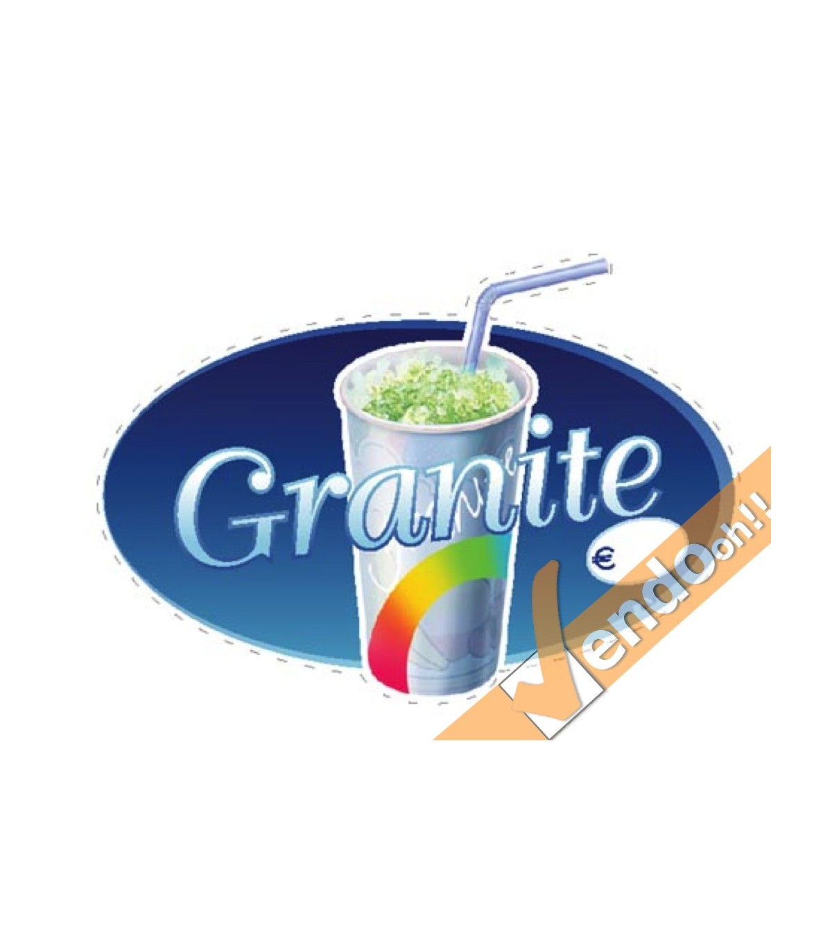 ADESIVO SAGOMATO SCRITTA GRANITE PER BANCO VETRINE FINESTRE GELATERIA GELATERIE