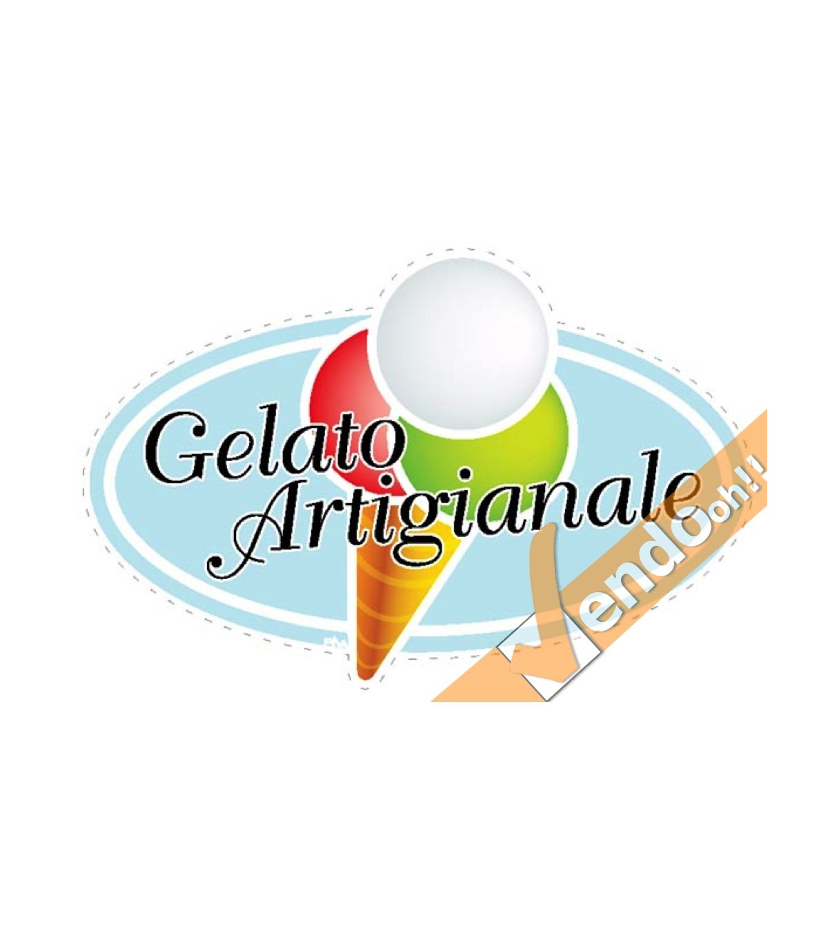 ADESIVO SAGOMATO GELATO ARTIGIANALE PER VETRINE FINESTRE GELATERIA GELATERIE