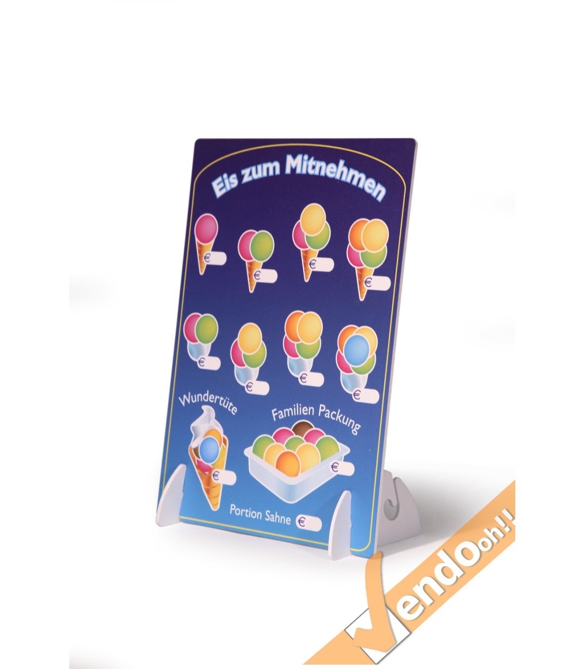 LISTINO DA BANCO SCRIVIBILE GELATERIA GELATERIE ESPOSITORE POSTER PRESTAMPATO