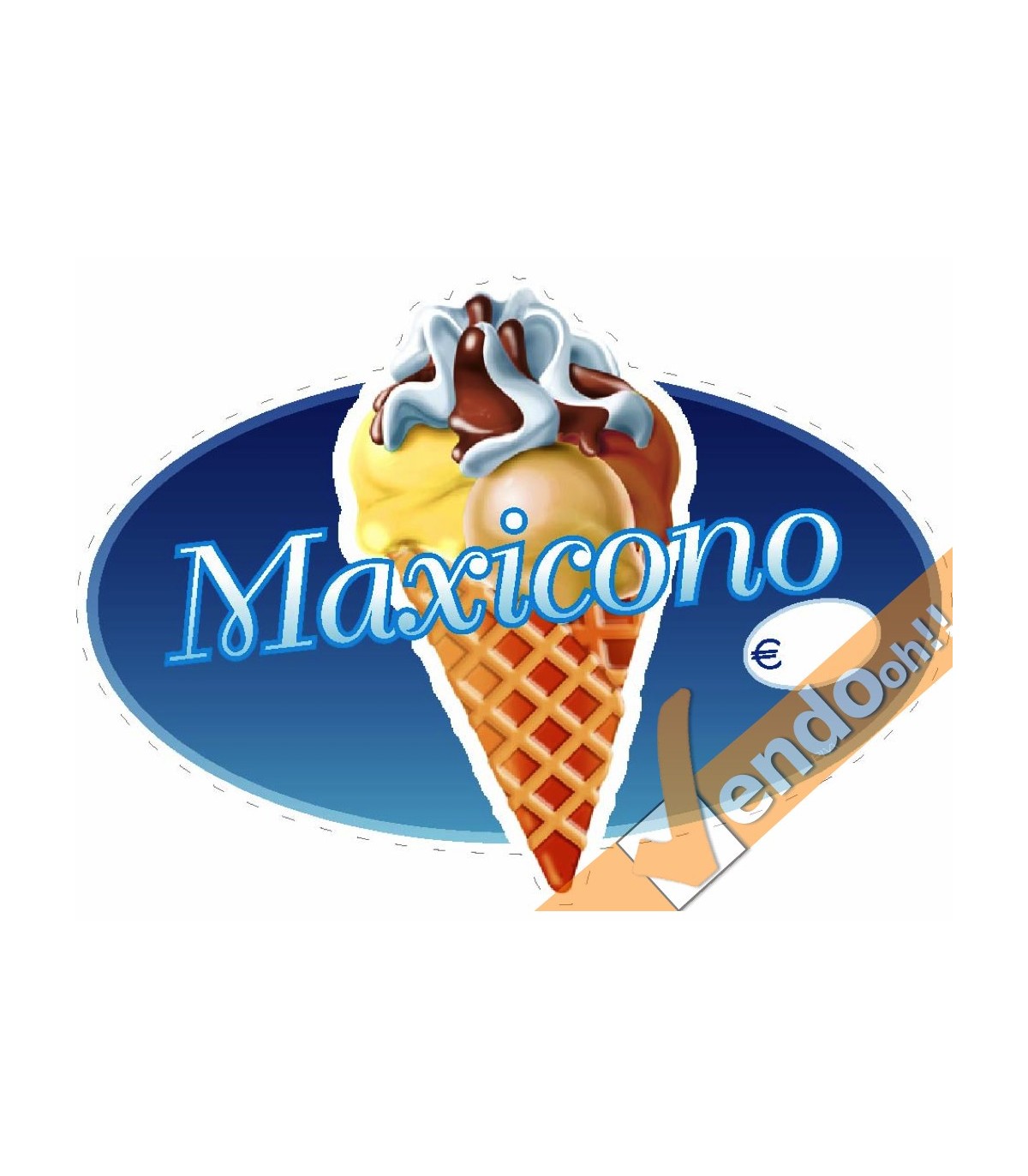 ADESIVO SAGOMATO MAXI CONO MAXICONO WUNDERTUTE VETRINE GELATERIA GELATERIE