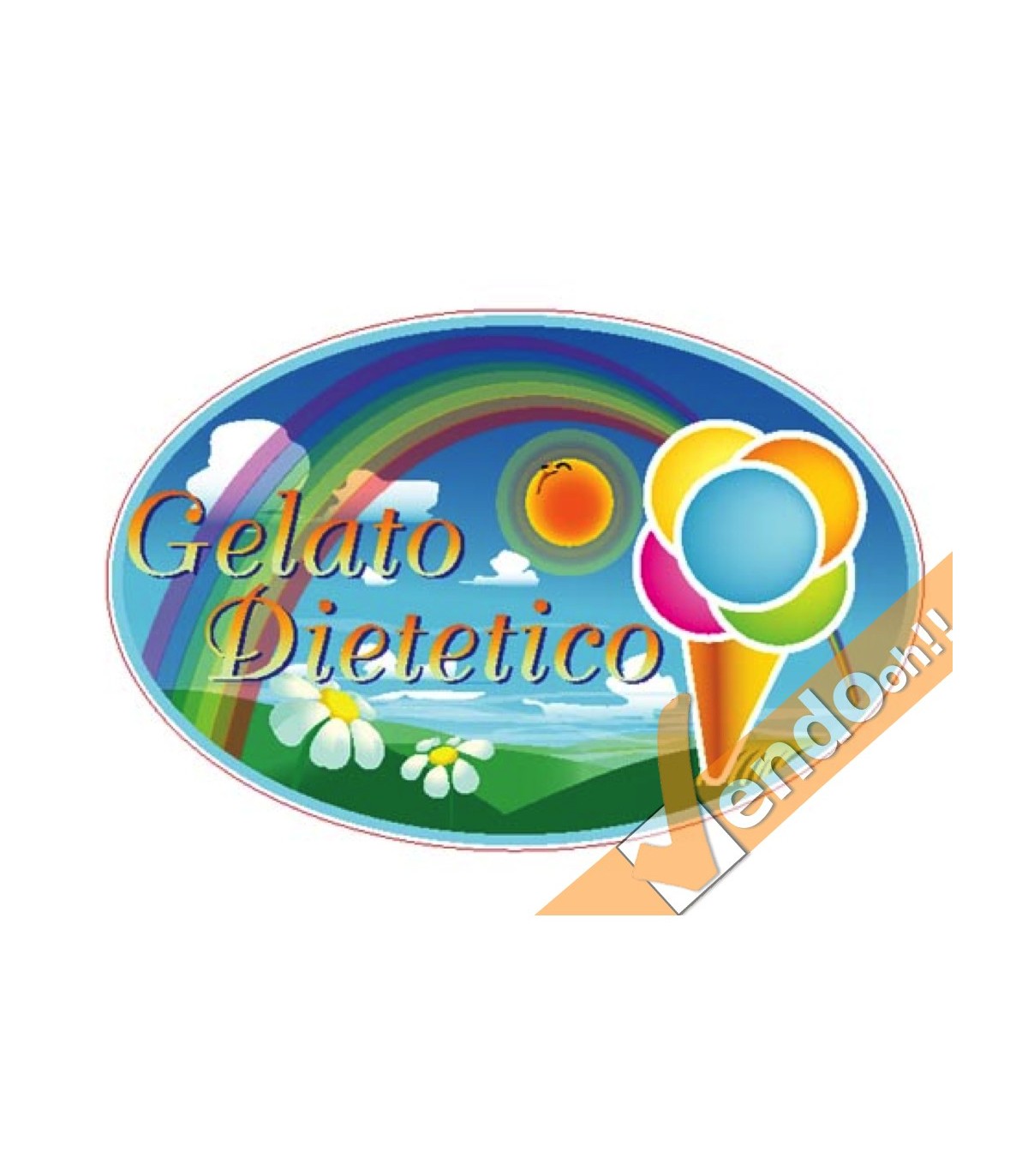 ADESIVO SAGOMATO GELATO DIETETICO PER BANCO VETRINE FINESTRE GELATERIA GELATERIE