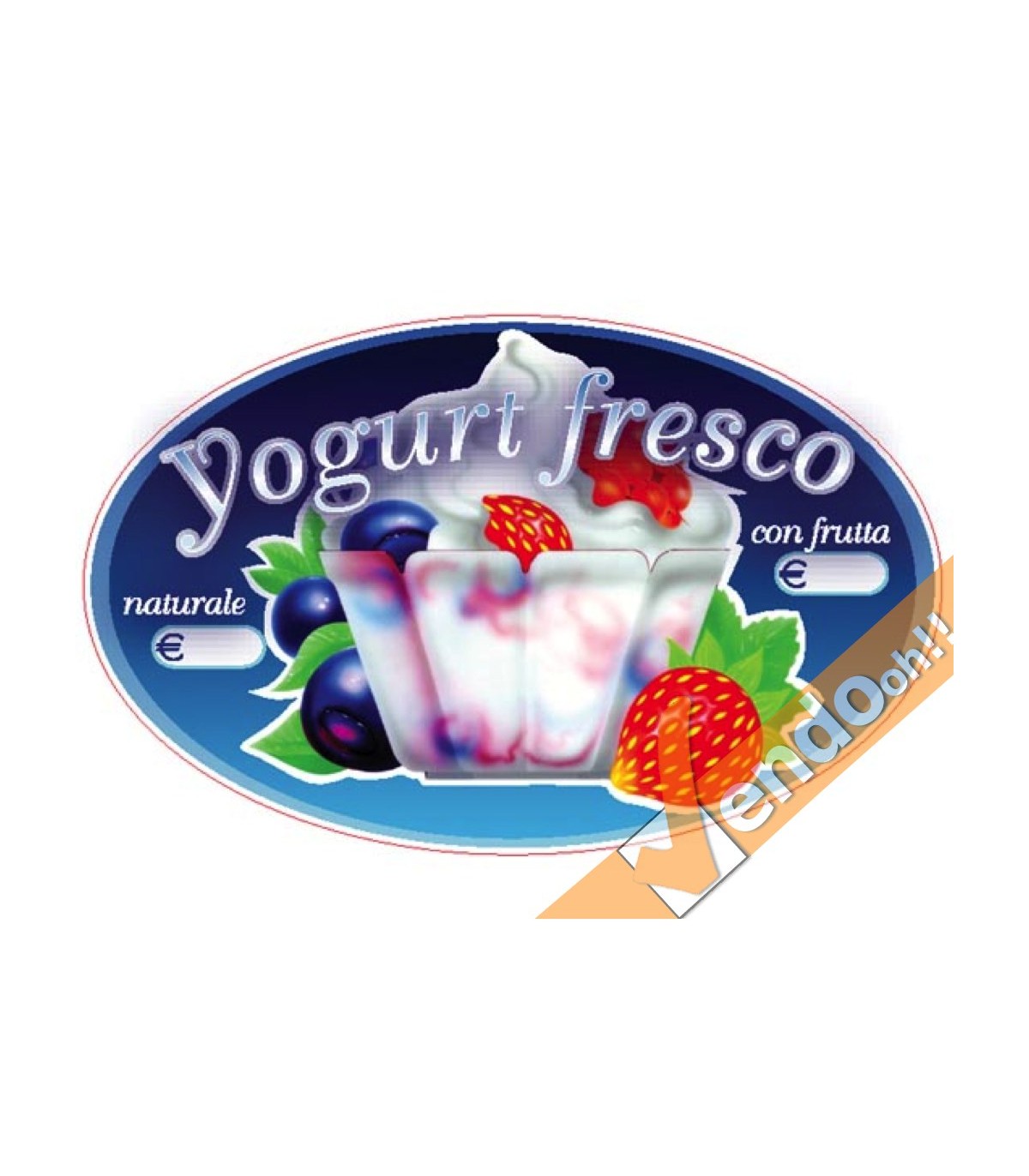 ADESIVO SAGOMATO YOGURT FRESCO VETRINE FINESTRE GELATERIA GELATERIE YOGURTERIE