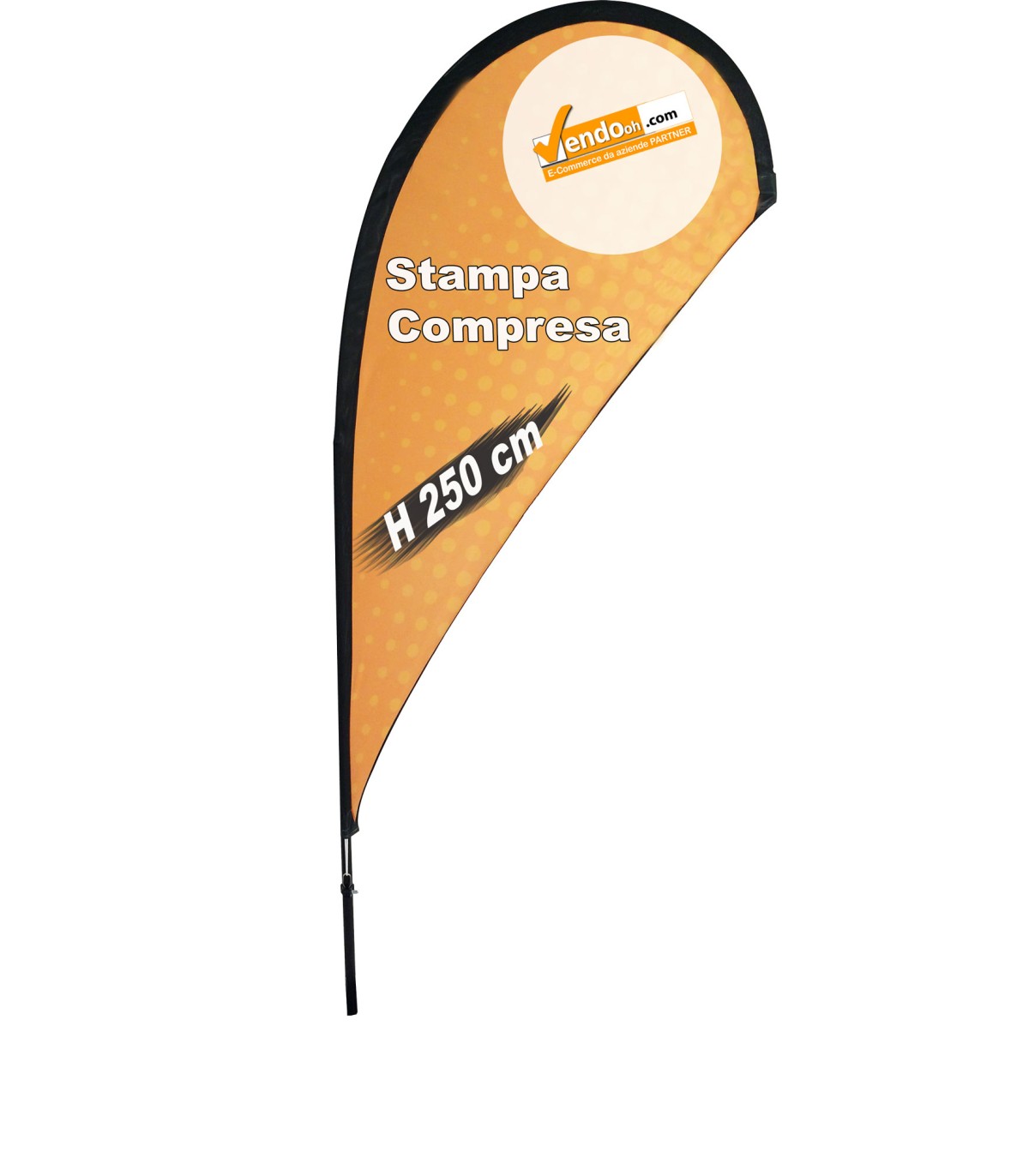 ESPOSITORE A BANDIERA DA ESTERNO INTERNO ANCHE BASE PER AUTO NEVE E PICCHETTO