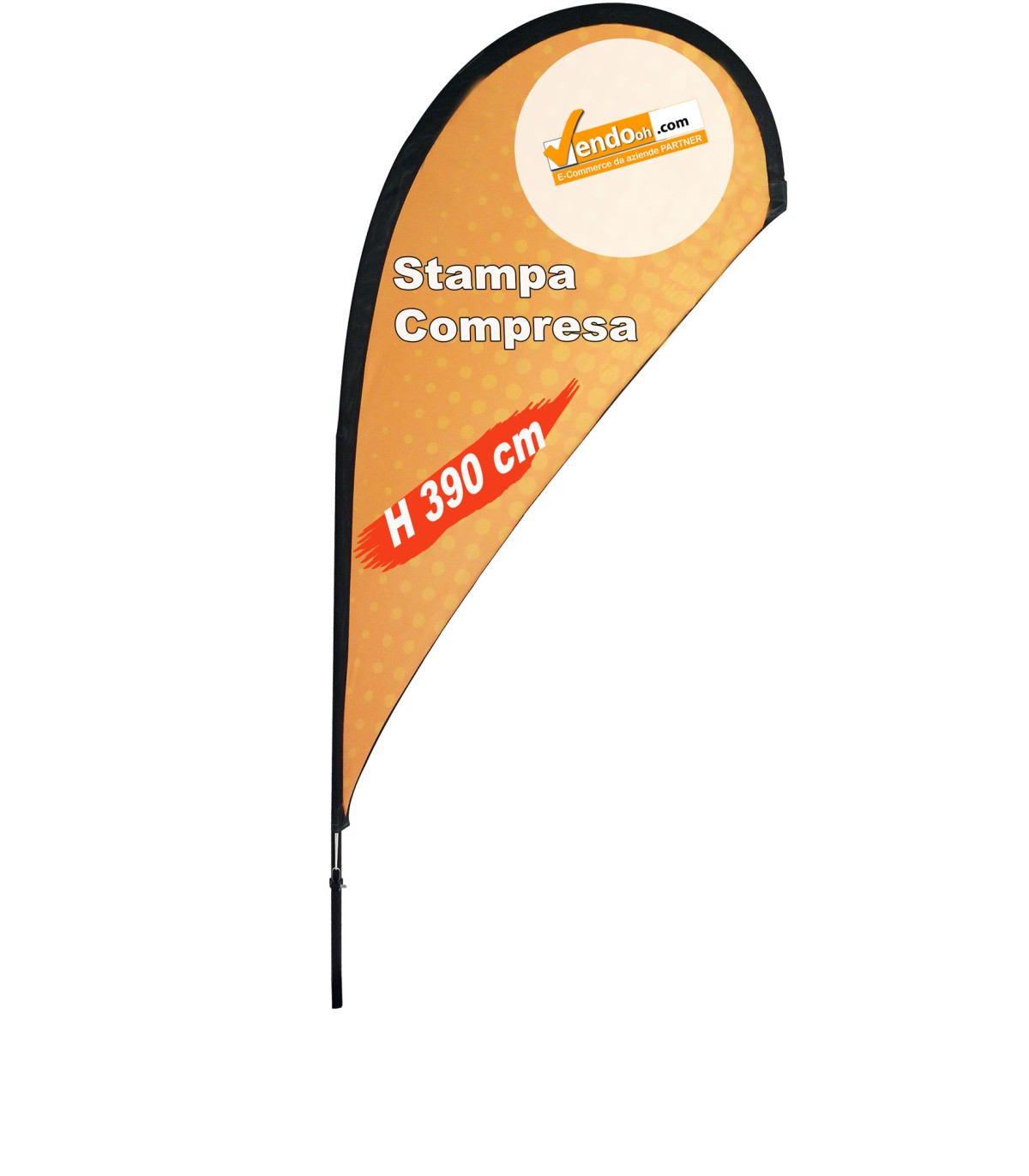 ESPOSITORE A BANDIERA DA ESTERNO INTERNO ANCHE BASE PER AUTO NEVE E PICCHETTO