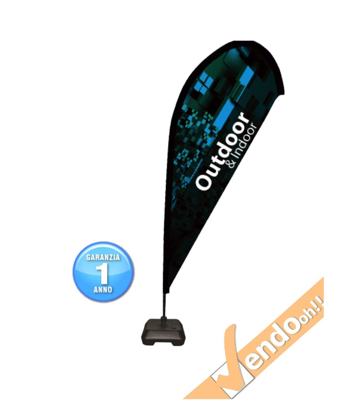 ESPOSITORE A BANDIERA DA ESTERNO INTERNO BASE ZAVORRABILE RIEMPIBILE
