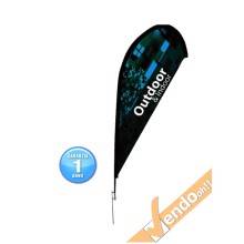 ESPOSITORE A BANDIERA DA ESTERNO INTERNO BASE A PICCHETTO PER TERRA