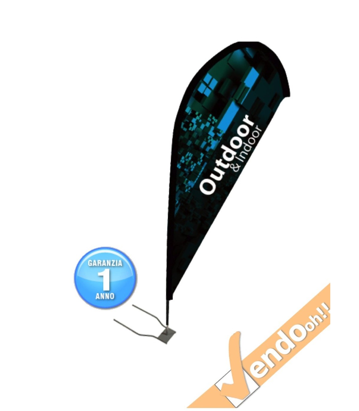 ESPOSITORE A BANDIERA DA ESTERNO INTERNO BASE PER AUTO E CONCESSIONARIE