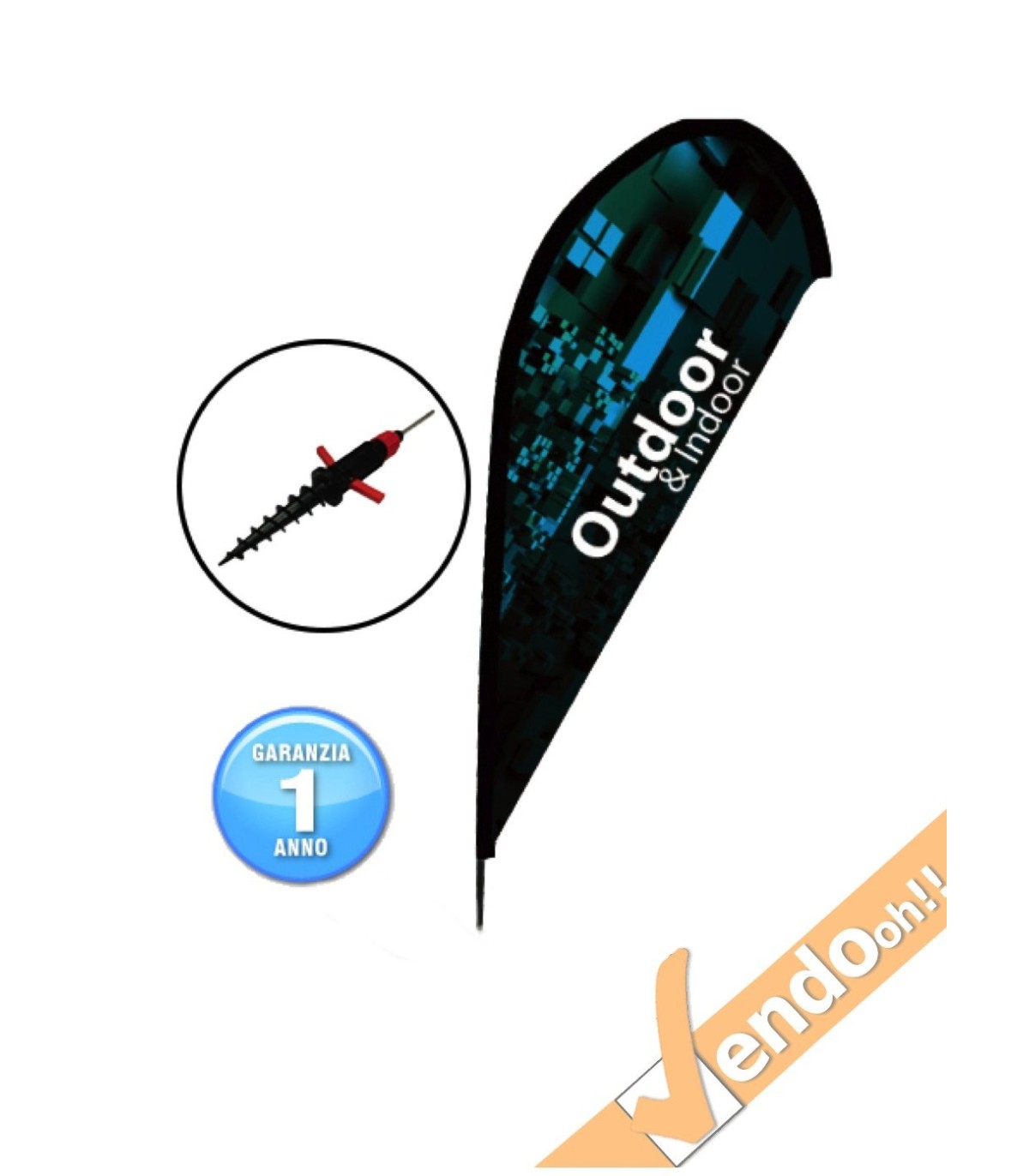 ESPOSITORE A BANDIERA DA ESTERNO INTERNO BASE PER NEVE