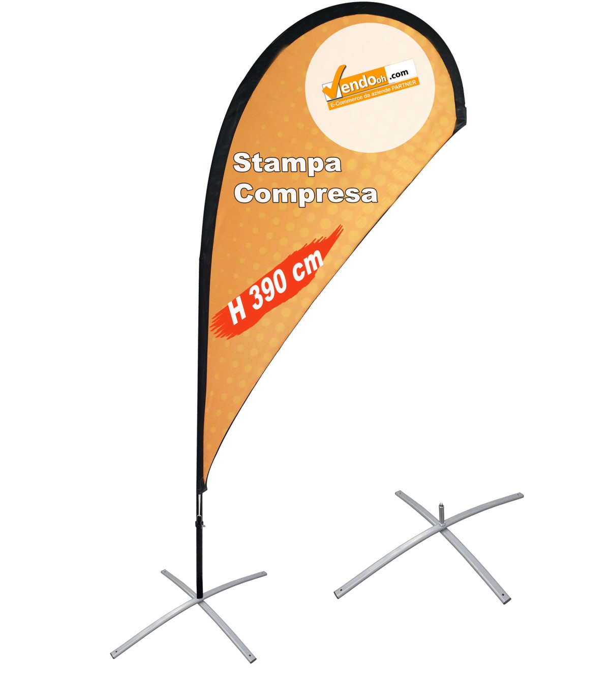 ESPOSITORE A BANDIERA DA ESTERNO INTERNO BASE A X PESANTE DA PAVIMENTO