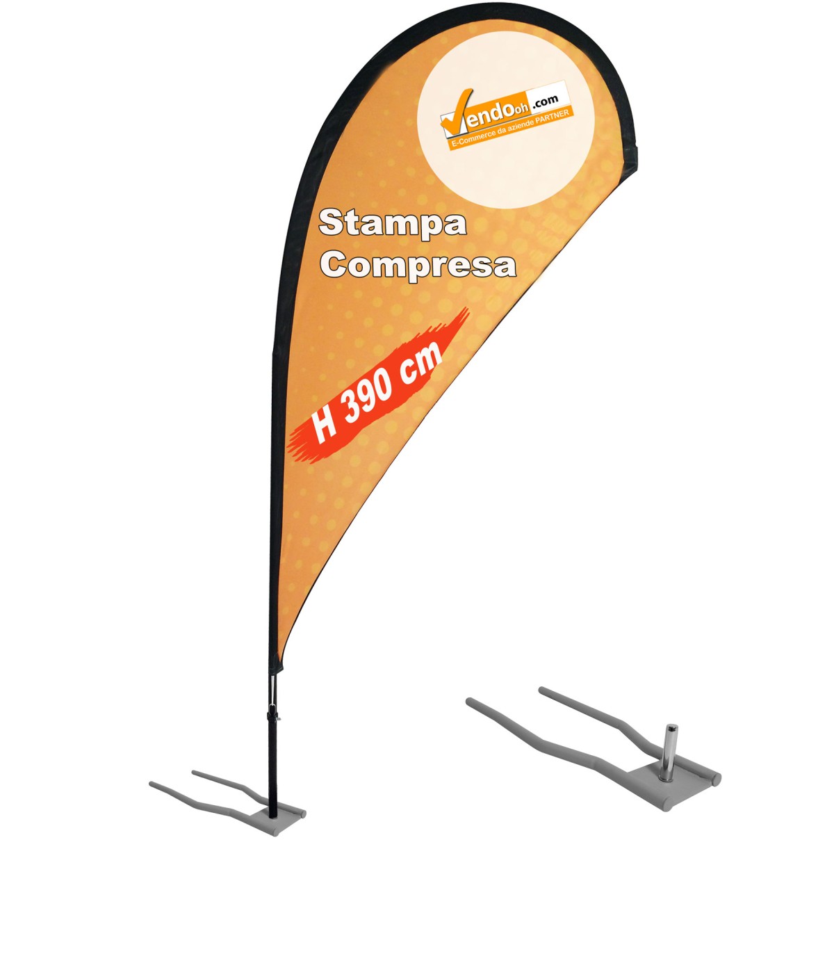 ESPOSITORE A BANDIERA DA ESTERNO INTERNO BASE PER AUTO E CONCESSIONARIE