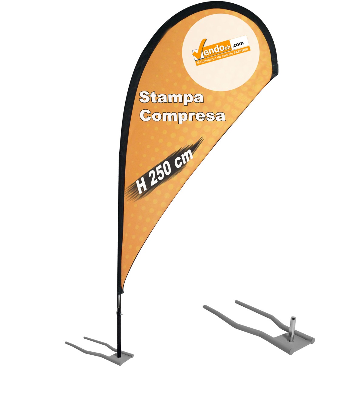ESPOSITORE A BANDIERA DA ESTERNO INTERNO BASE PER AUTO E CONCESSIONARIE