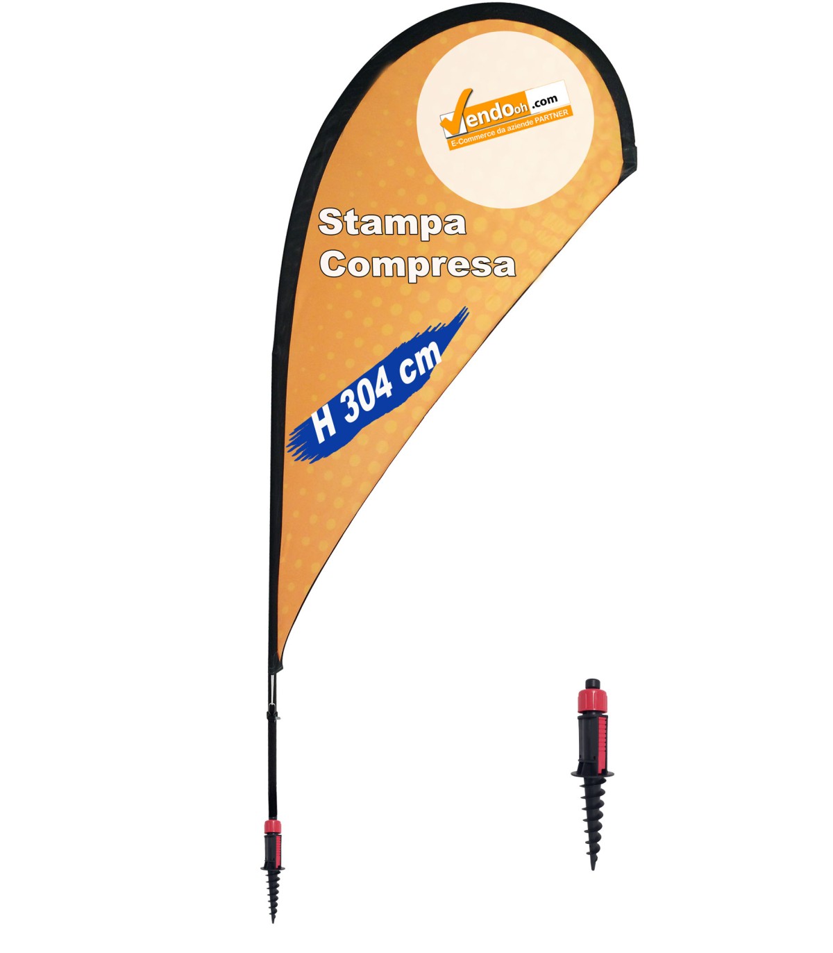 ESPOSITORE A BANDIERA DA ESTERNO INTERNO BASE PER NEVE