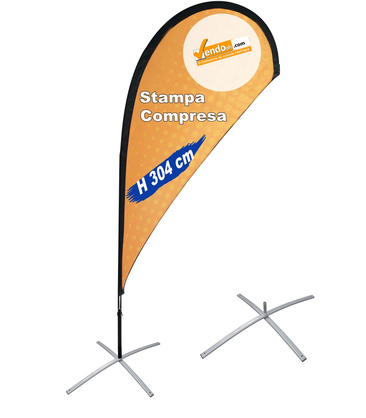 ESPOSITORE A BANDIERA DA ESTERNO INTERNO BASE A X PESANTE DA PAVIMENTO