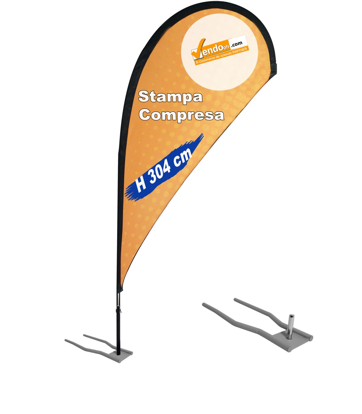 ESPOSITORE A BANDIERA DA ESTERNO INTERNO BASE PER AUTO E CONCESSIONARIE