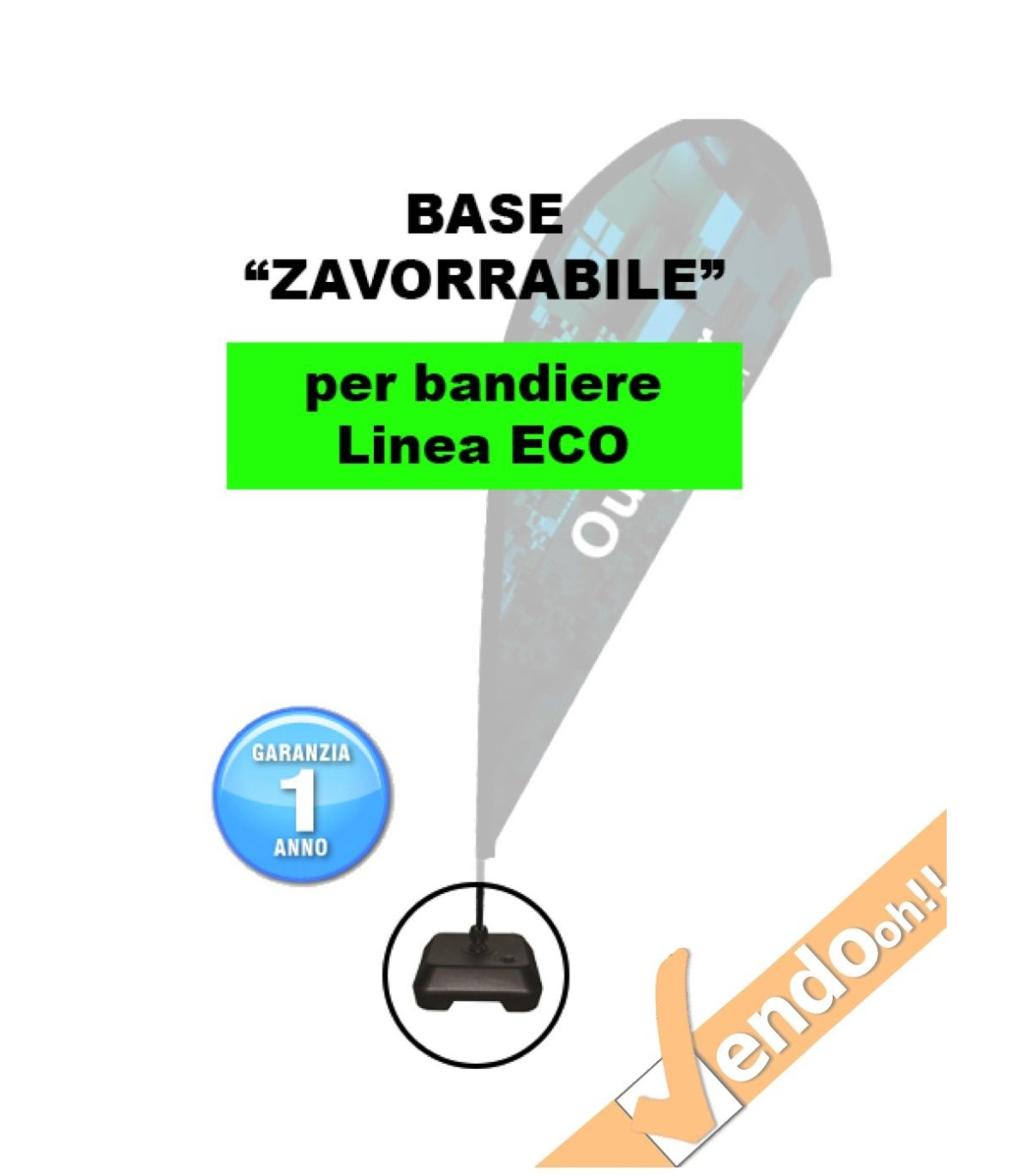 BASE ZAVORRABILE A TANICA ESCLUSIVAMENTE NOSTRI ESPOSITORI A BANDIERA LINEA ECO