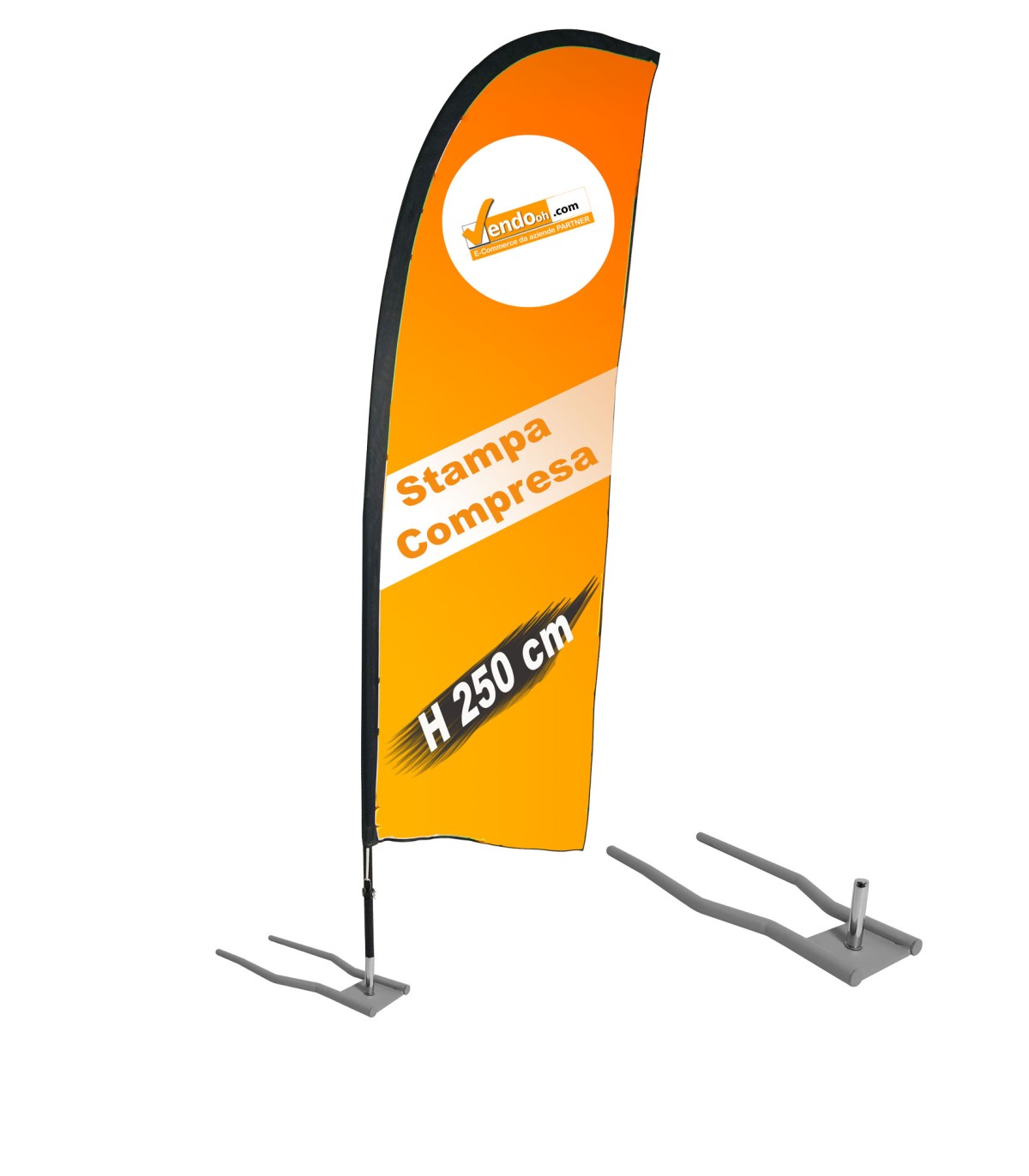 ESPOSITORE A BANDIERA DA ESTERNO INTERNO BASE PER AUTO E MOTO