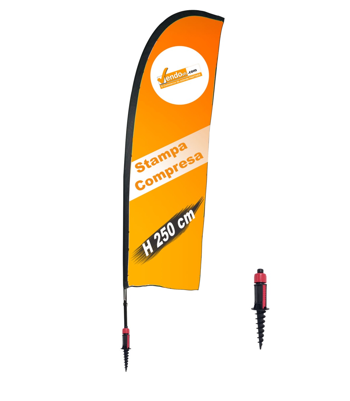 ESPOSITORE A BANDIERA DA ESTERNO INTERNO BASE PER NEVE