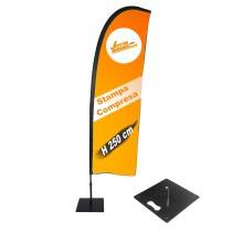 ESPOSITORE A BANDIERA DA ESTERNO INTERNO BASE IN METALLO QUADRA