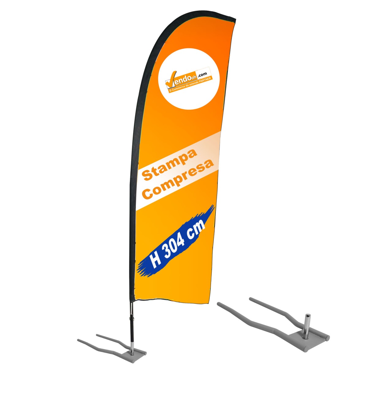 ESPOSITORE A BANDIERA DA ESTERNO INTERNO BASE PER AUTO E MOTO