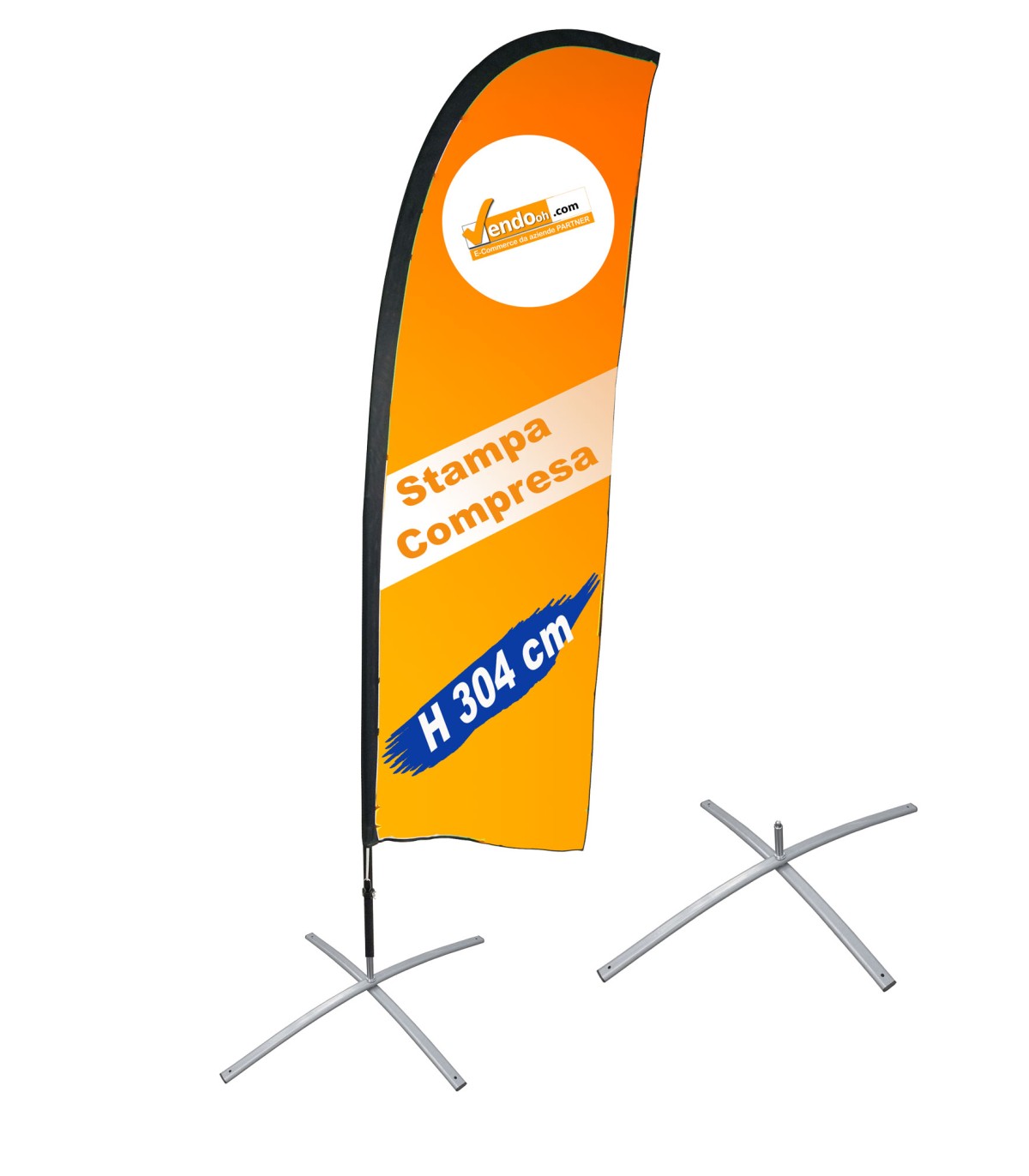 ESPOSITORE A BANDIERA DA ESTERNO INTERNO BASE A X PESANTE