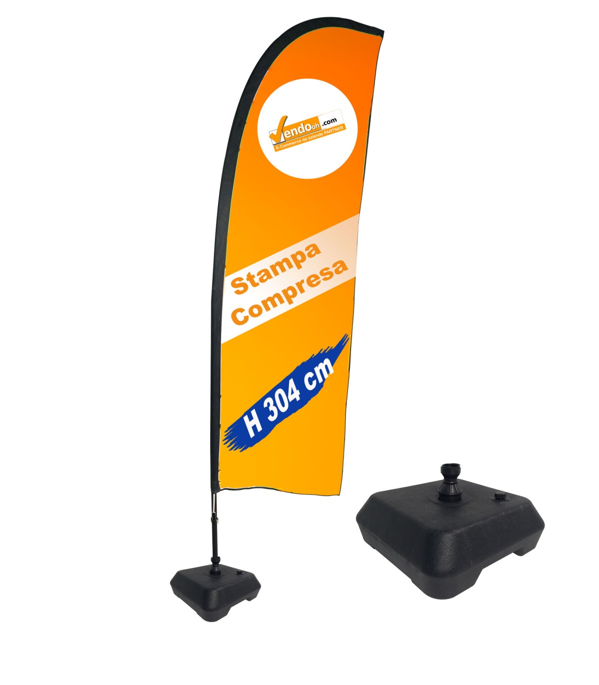ESPOSITORE A BANDIERA DA ESTERNO INTERNO BASE A TANICA RIEMPIBILE