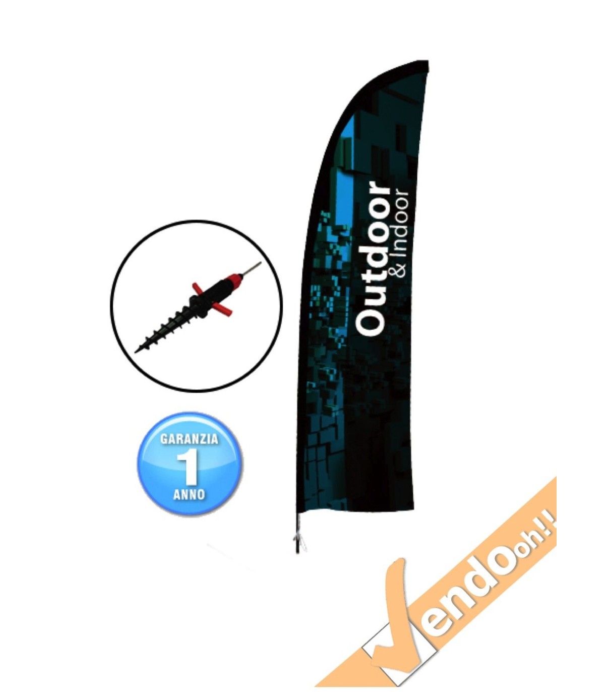 ESPOSITORE A BANDIERA DA ESTERNO INTERNO BASE PER NEVE