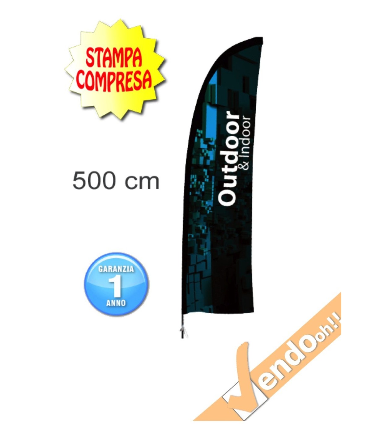 ESPOSITORE A BANDIERA DA ESTERNO INTERNO ANCHE BASE PER AUTO NEVE E PICCHETTO