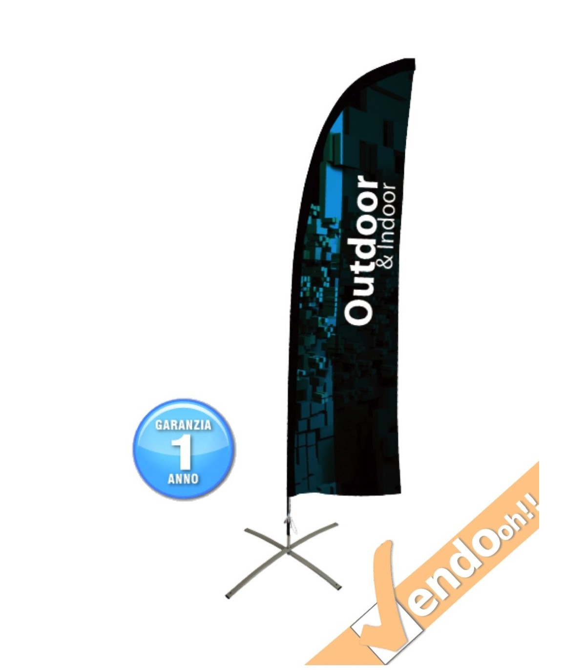 ESPOSITORE A BANDIERA DA ESTERNO INTERNO BASE A X PESANTE