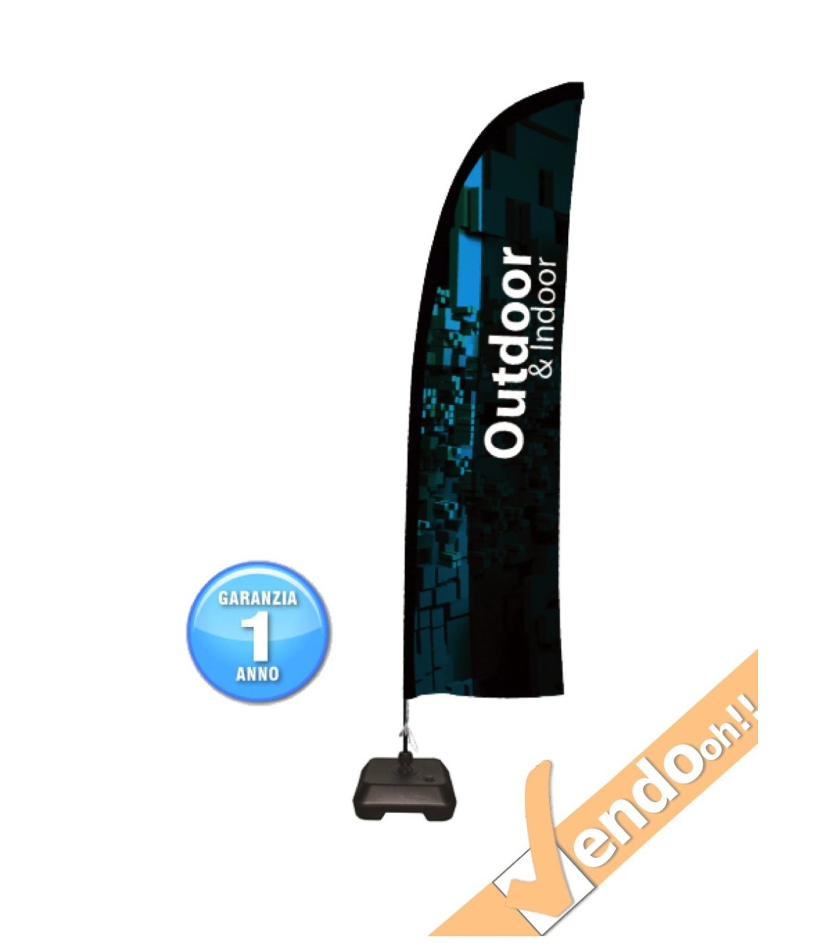 ESPOSITORE A BANDIERA DA ESTERNO INTERNO BASE A TANICA RIEMPIBILE