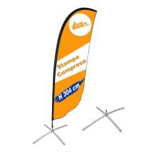 ESPOSITORE A BANDIERA DA ESTERNO INTERNO BASE A "X" PESANTE