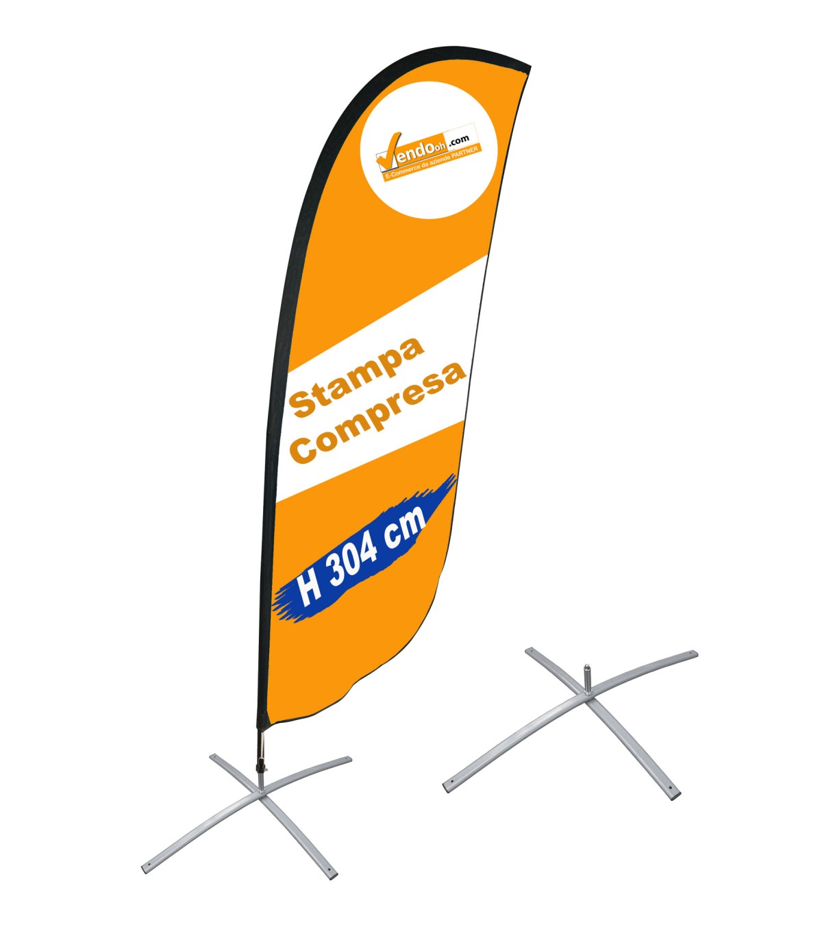 ESPOSITORE A BANDIERA DA ESTERNO INTERNO BASE A "X" PESANTE