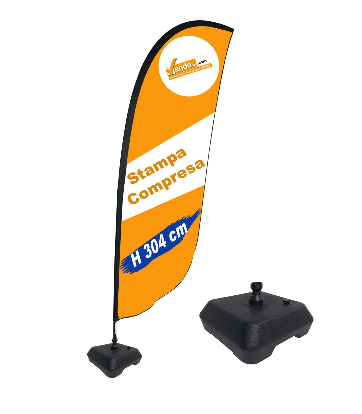 ESPOSITORE A BANDIERA DA ESTERNO INTERNO BASE A TANICA ZAVORRABILE