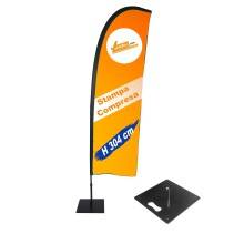 ESPOSITORE A BANDIERA DA ESTERNO INTERNO BASE IN METALLO QUADRATA