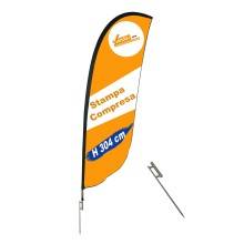 ESPOSITORE A BANDIERA DA ESTERNO INTERNO BASE A PICCHETTO PER TERRENO